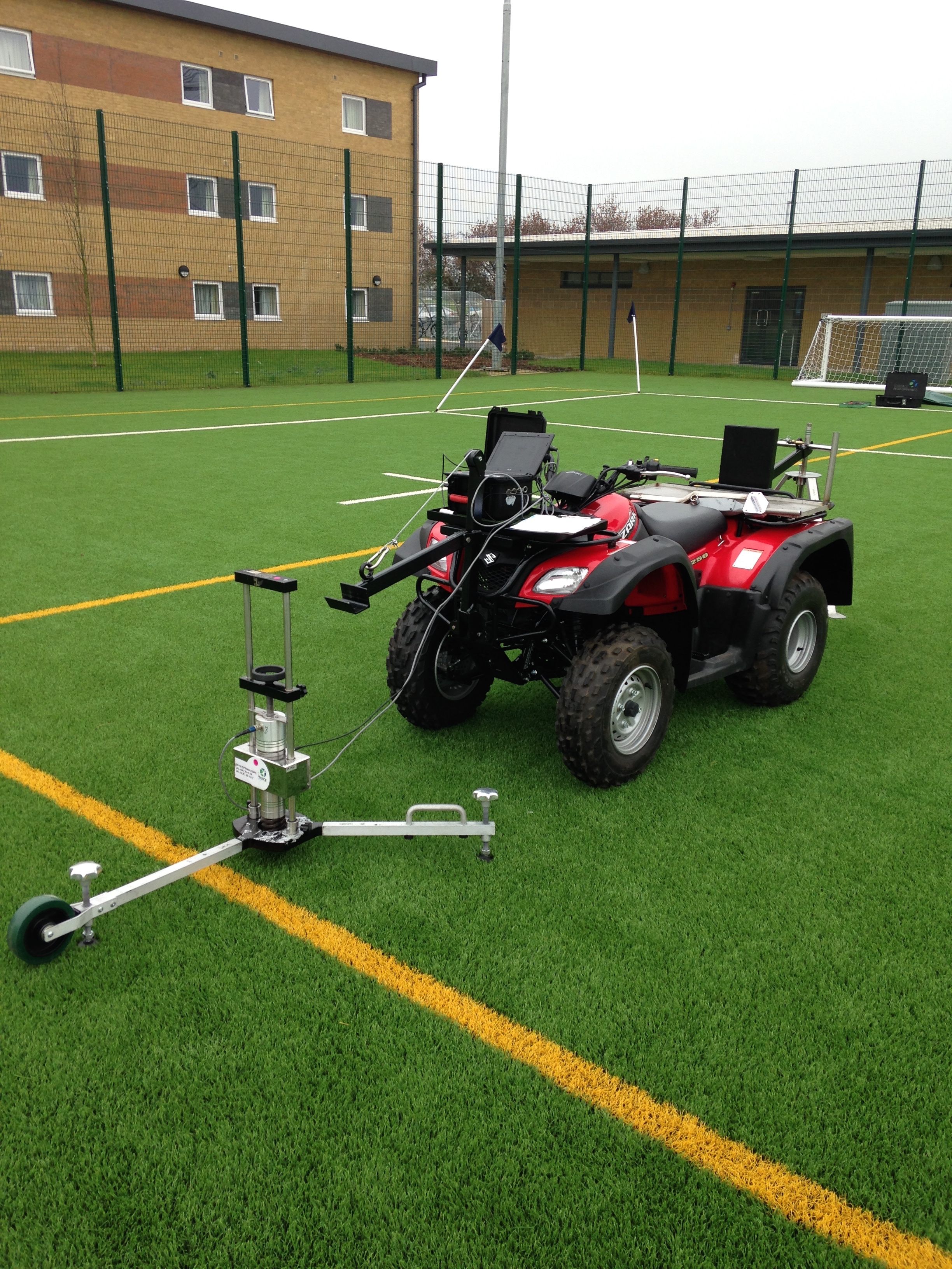 Surface Performance Ltd - quad bike custom made to carry official sports pitch testing equipment